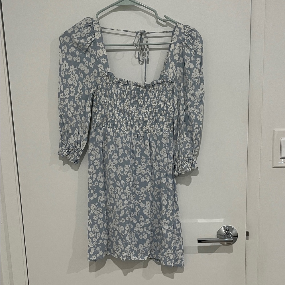 Reformation Blue and White Floral Mini Dress